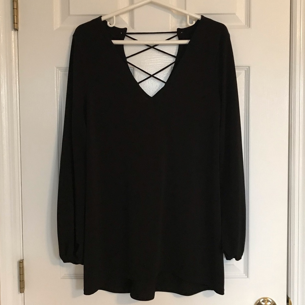 Express V-Neck Criss-Cross Back Tunic